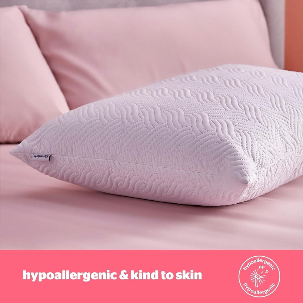 Silentnight Ultimate Pillow - pernă de pat moale și de susținere cu capac de lux matlasat Pinsonic Soft Touch, lavabil la mașină și hipoalergenic pentru cei care dorm pe spate și lateral, 1 bucată Perne standard Naty Shop