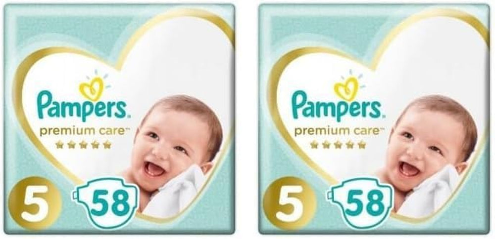 Pampers pelenkák 5-ös méretű (11-16 kg), prémium ápoló pelenkák, 58 darab, optimális kényelem és védelem az érzékeny bőr számára a Pamperstől