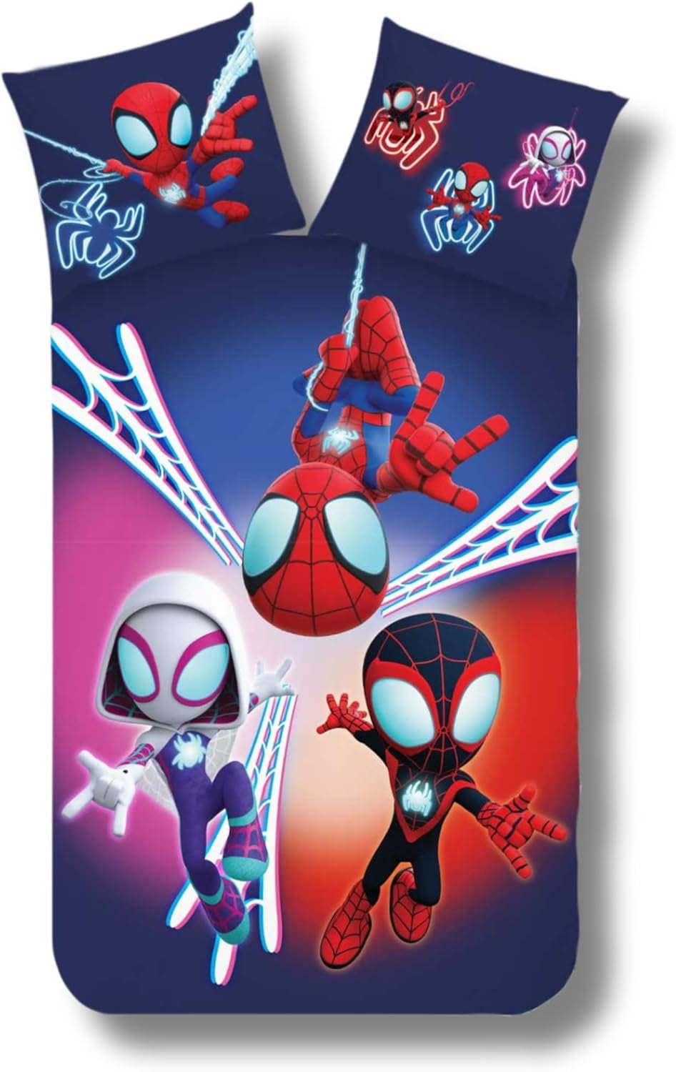 Gyermekágynemű lányoknak és fiúknak Cartoon 100% pamut ágynemű - Kids Naty Shop Spidey