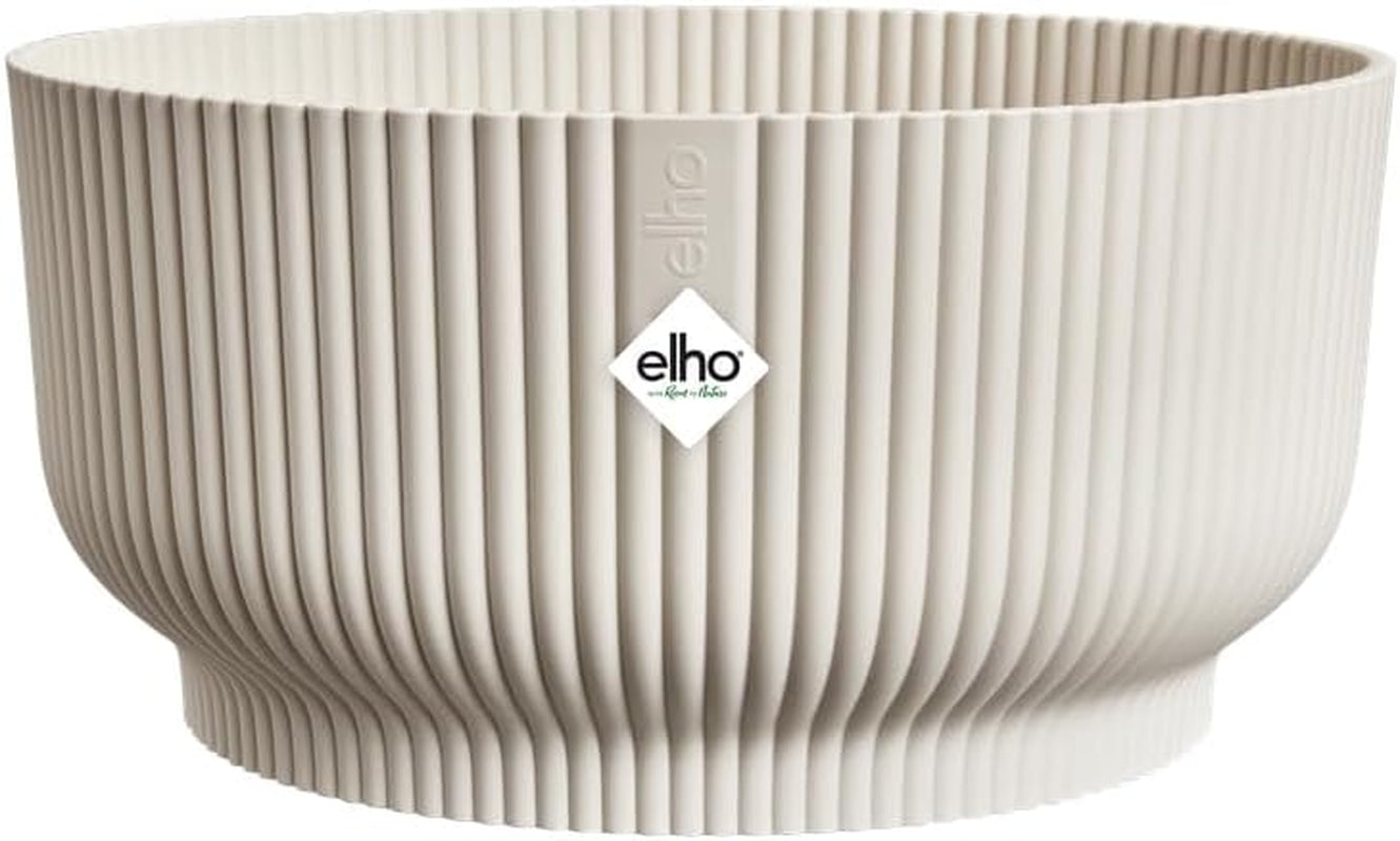 elho Vibes Fold Bowl 25 - Ghiveci de flori de interior - 100% plastic reciclat - Ø 24,9 x H 12,1 cm - Alb/In Alb