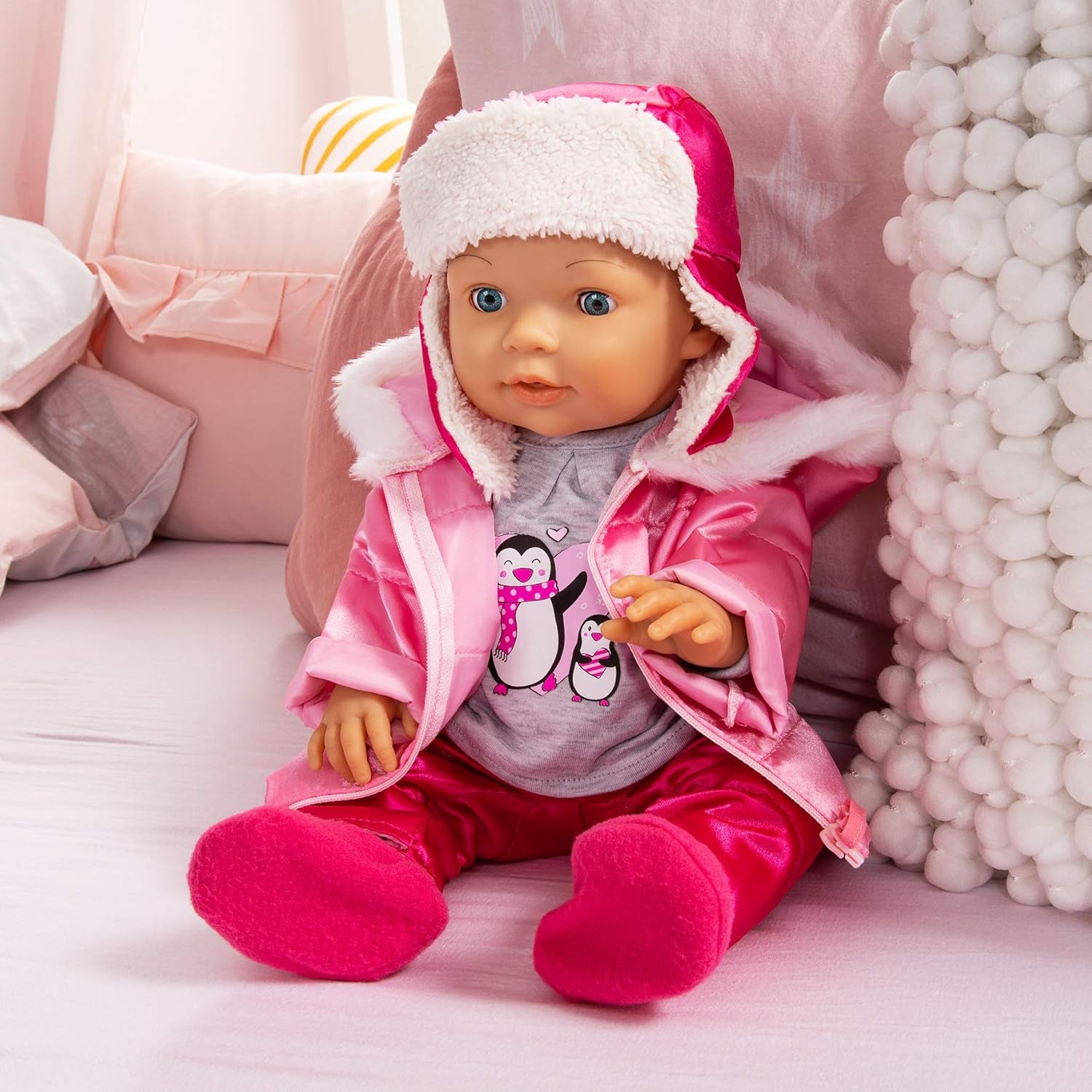 Bayer Design 84613AA Puppenkleidung, Puppenoutfit, mehrteilige Puppenanziehsachen, Winterset, Puppenzubehör