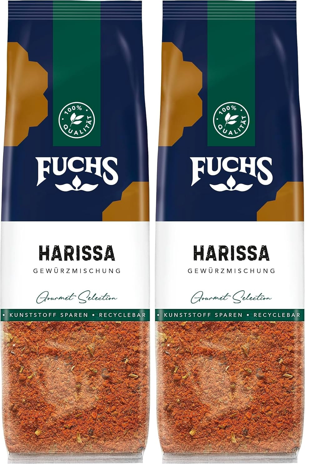 Fuchs Gewürze - Harissa Gewürzmischung im újrahasznosítható Nachfüllbeutel, zum Würzen von Ricegerichten, Couscous, Saucen és Suppen - 60 g