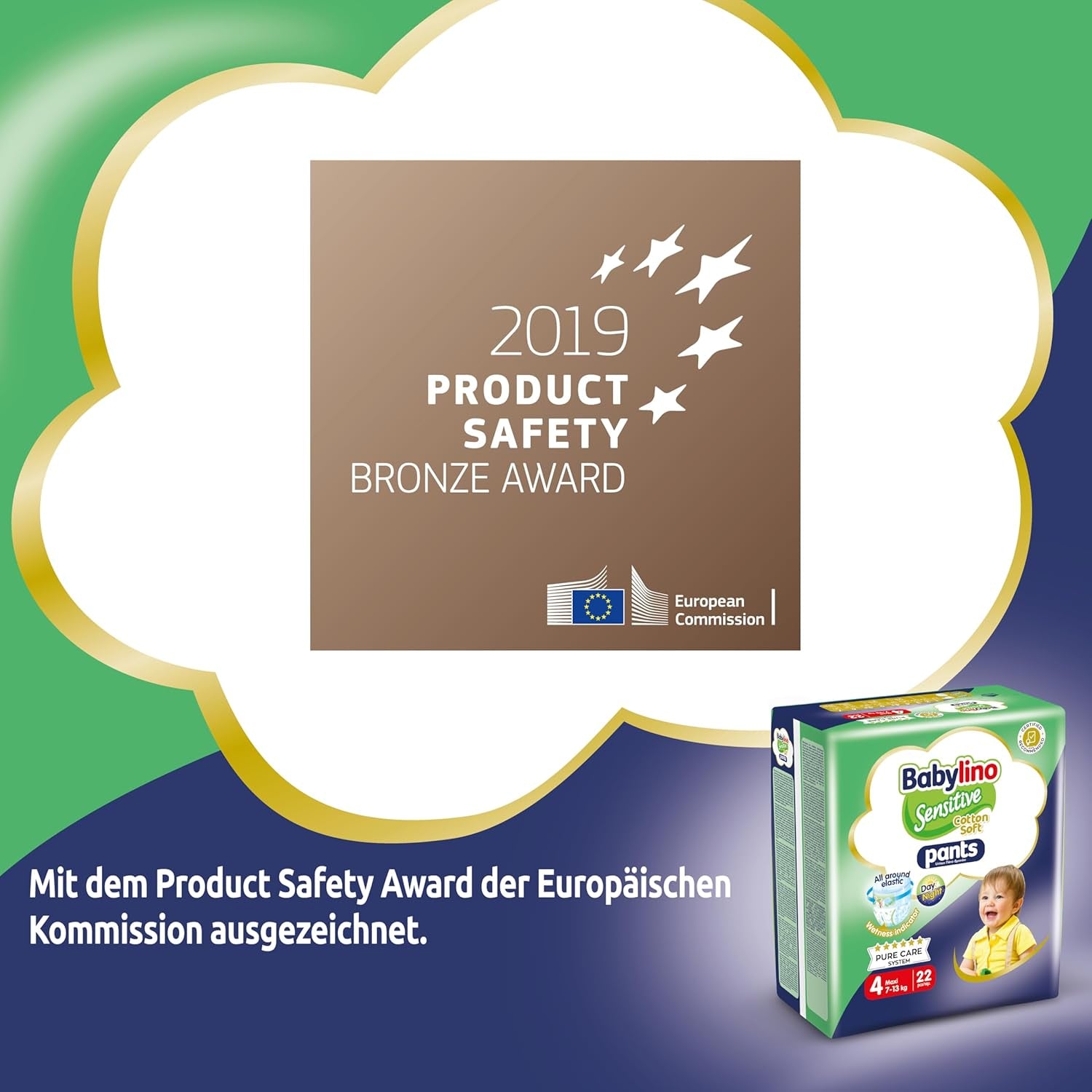 Pelenkák Sensitive Cotton Soft, 4-es méret, Pants Maxi (7-13 kg), 22 db