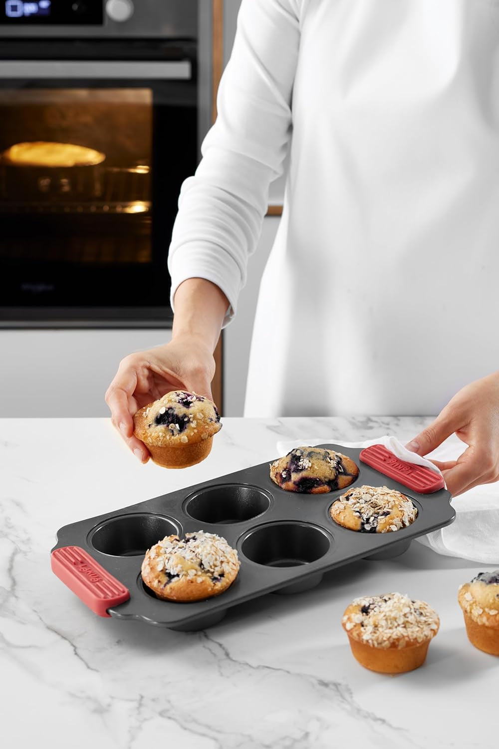 Lékué Muffin-Backform, Antihaftbeschichte, Metall, 6 Mulden Formák és tepsi Naty Shop