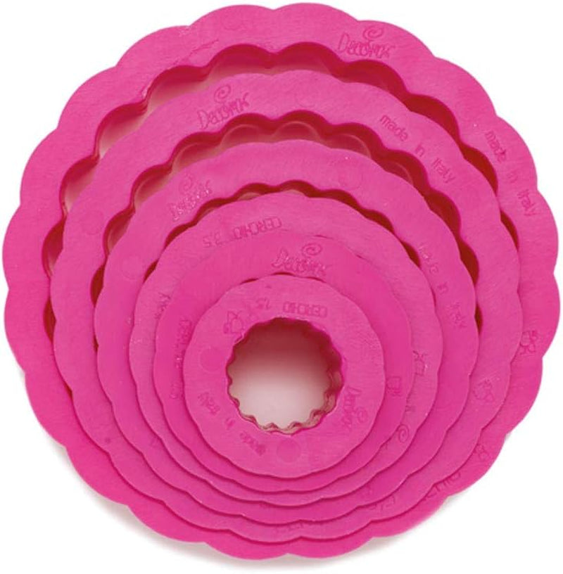 0255301 Set forme de biscuiți, rotunde-ondulate, 6 piese, 1,5/2,5/3,5/5/6,5/8 cm