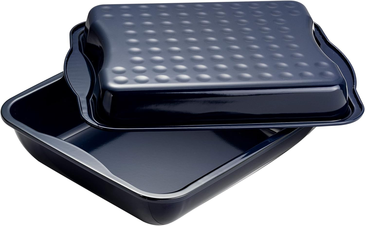 Dr. Oetker Maxi-Bräter Mit Deckel BACK-IDEE KREATIV, Brat- Und Auflaufform Aus Hochwertigem Stahlblech Mit Emaillierung, Eckige Form, Schnitt- Und Kratzfest - Spülmaschinengeeignet in Schwarz Formák és tálcák sütéshez Naty Shop