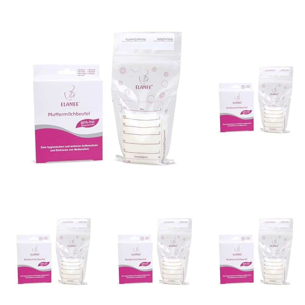 ELANEE anyatejes zacskók, semleges ízzel és előre sterilizált Kiegészítők Élelmiszer és Szoptatás Bebe Naty Shop 20 db (5 db-os csomag) Állvány nélkül