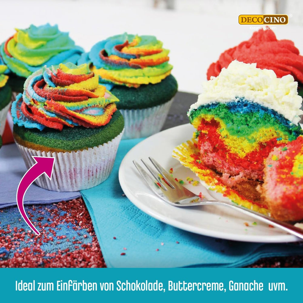 DECOCINO Pastă de colorare liposolubilă roșie - 15 g - Colorant alimentar pe bază de ulei, ideal pentru colorarea ciocolatei, cremei de unt, fondantului sau aluatului de prăjituri (Pachet de 3)