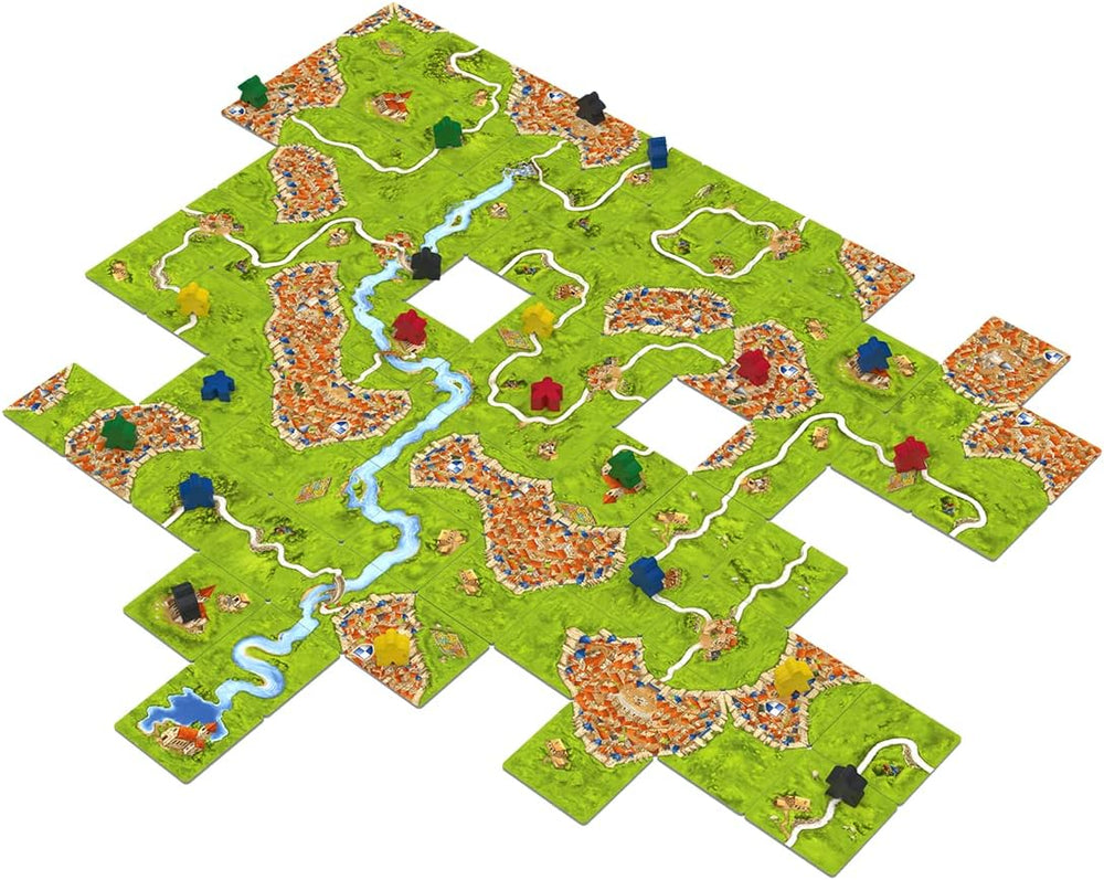 Hans im Glück, UNbox Now, Carcassonne V3.0, alapjáték, családi játék, 2001-es év játéka, 2-5 játékos, 7 évesnél idősebb, 35 perc játékidő, német
