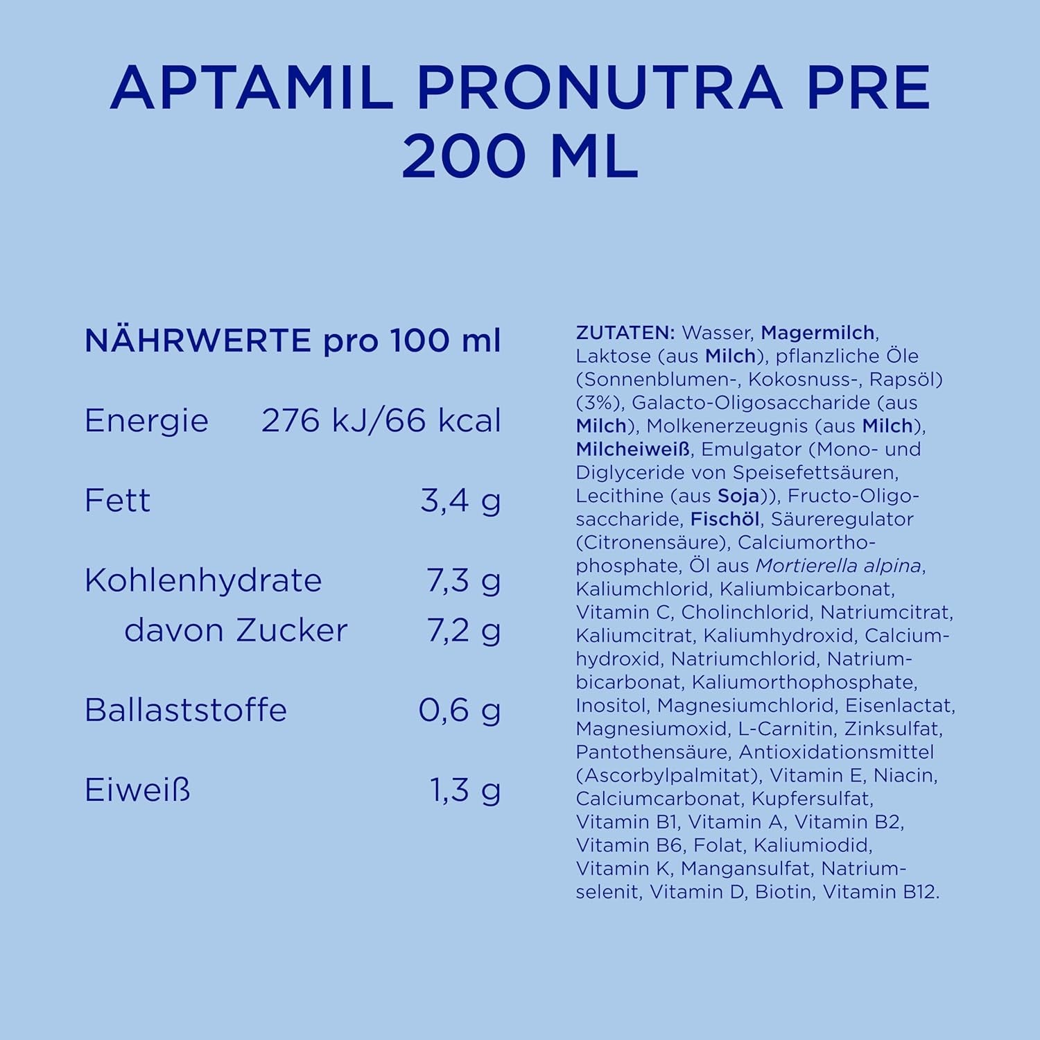 Aptamil Pronutra Pre - Csecsemőtápszer születéstől - Növényi olajokkal, pálmaolaj nélkül - 6 x 4 x 200 ml (4800 ml)