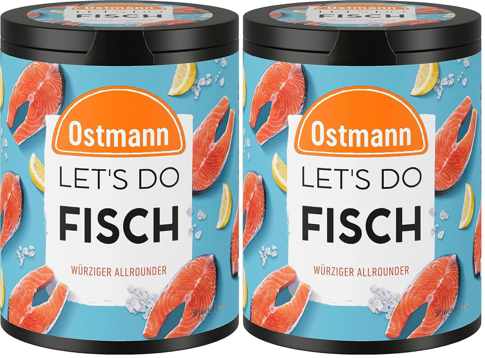 Ostmann Gewürze – Csináljuk a Fisch Allroundert | Gewürzsalz für Bratfisch, Flammlachs und Meeresfrüchte | Würziger Allrounder mustárral, citrommal és kaporral | 85 g Metalldose recyclebarban
