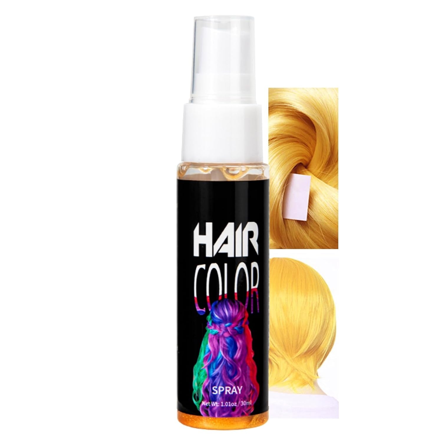 Culoare spray pentru păr, Vopsea de păr temporară spray roșu, Vopsea de păr colorată roșu, Vopsea de păr lavabilă, Spray de culoare pentru păr roșu viu, Vopsea de păr instant, Vopsea de păr pentru carnaval, Halloween, Cosplay, Party Vopsea pentru par Naty Shop Aur 30 Ml (1 pachet)