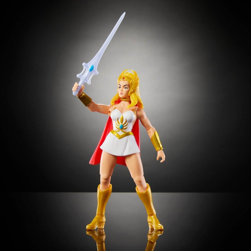 Masters of the Universe Origins figurină de acțiune She-Ra din colecția de desene animate, aproximativ 14 cm înălțime, eroină din televiziunea anilor 1980, prințesa puterii, design detaliat și accesorii, JBM76 Action figures Naty Shop