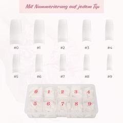 ® Unghii artificiale pentru lipire 500 bucăți Unghii false - Unghii stabile pentru unghii cu gel - Unghii cu calitate de studio (culoare naturală)