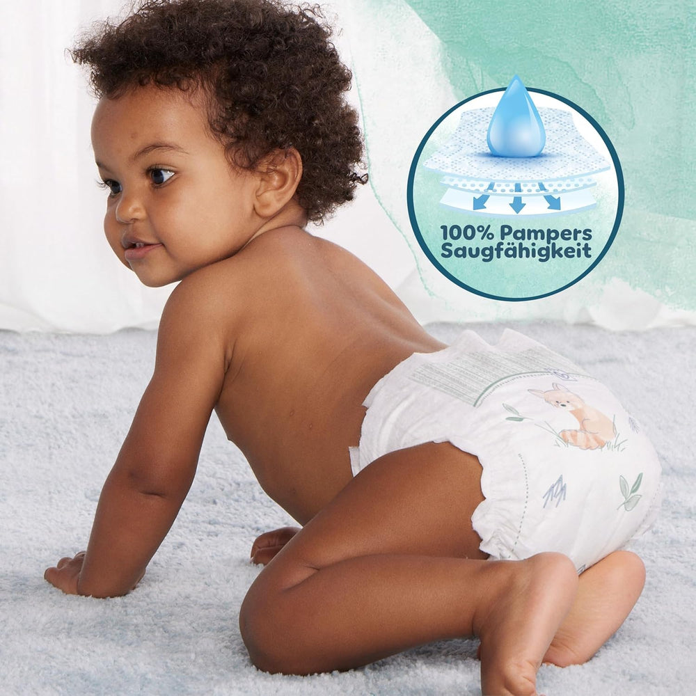 Pampers Harmony pelenkák 4-es méretű, 174-es pelenkák, 9 kg-14 kg, gyengéd bőrvédelem 100% Pampers védelemmel