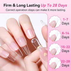 Lipici de unghii Makartt extra puternic pentru unghii artificiale, uscare rapidă în 5 secunde, lipici acrilic pentru vârfuri de unghii sau unghii reparate, nu necesită întărire cu lampa UV, 7 ml