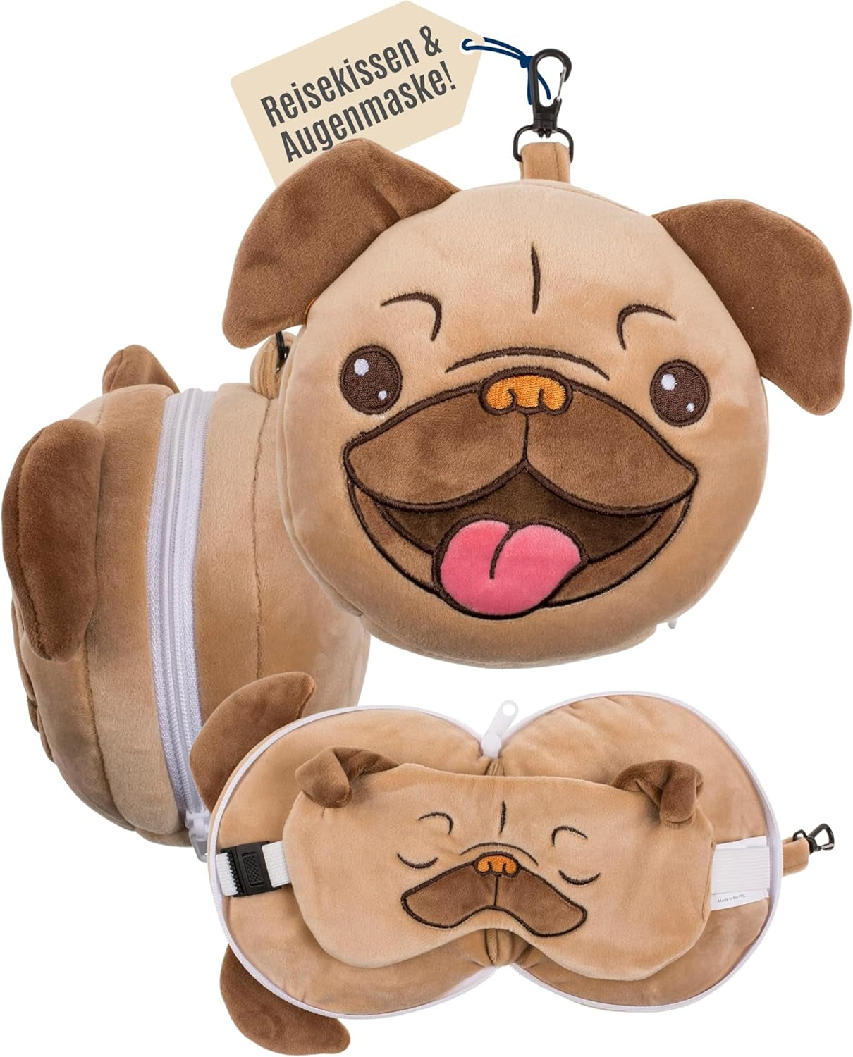 Pernă de călătorie din pluș cu dinozaur pentru copii, cu mască pentru ochi – Pernă de gât moale 2 în 1 pentru copii – Pernă de călătorie confortabilă pentru mașină, tren și avion – Lavabilă și care economisește spațiu