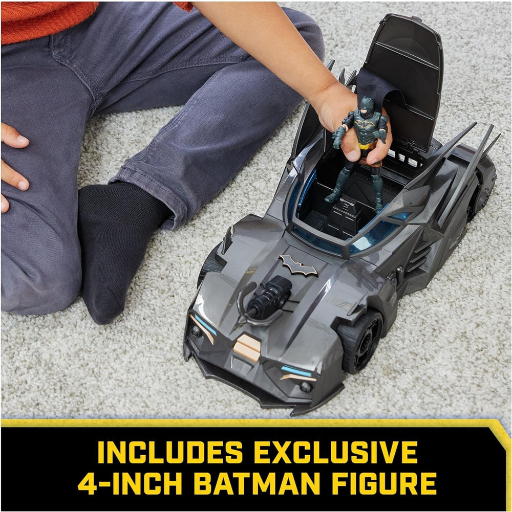 DC Comics Batman offroad denevérmobil katapulttal, kapaszkodóhoroggal és rácscellával hátul, beleértve a 10 cm-es Batman figurát szuperhősrajongók számára 4 éves kortól akciófigurák Naty Shop