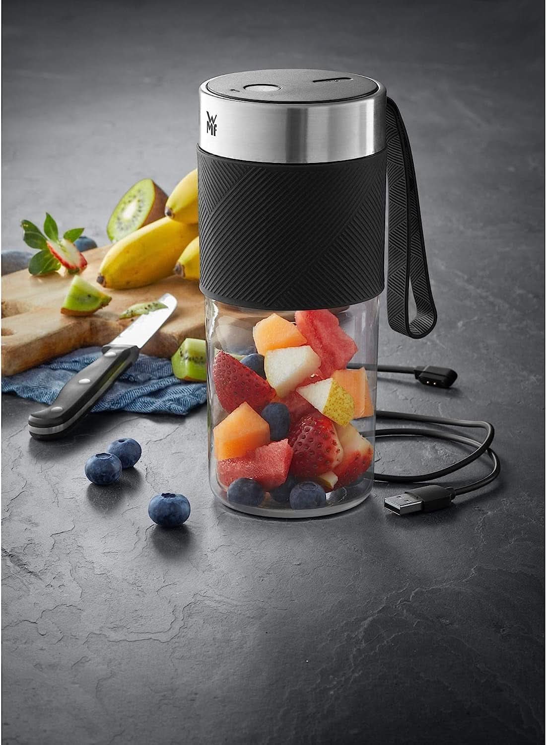 WMF Küchenminis Mix on the Go 300 ml, Mini Mixer To Go, USB Mixer Smoothie Maker, Aufladbarer Personal Blender, Tragbarer Mixer Für Turmixok, Shakes Kitchen Naty Shop