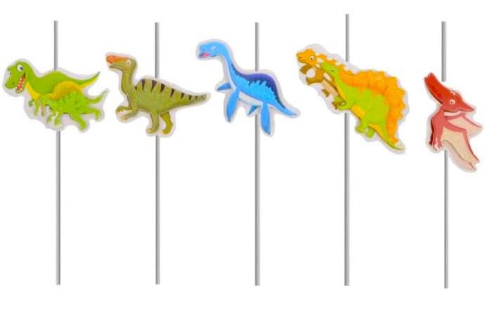 5 db-os szívószál készlet dinoszauruszokkal Naty Shop