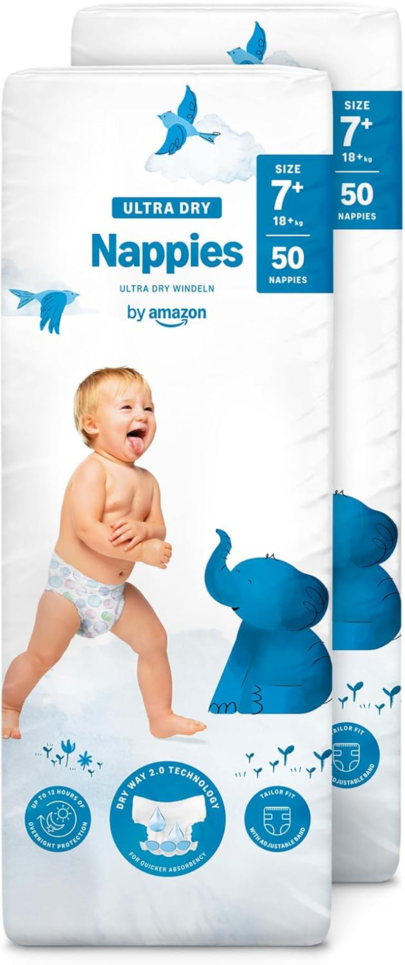 Amazon Ultra Dry pelenkák, 1-es méret (2-5 kg) - Havi doboz, fehér, 96 darab (2 db 48 db-os csomag) (korábban Mama Bear márka, azonos termék)