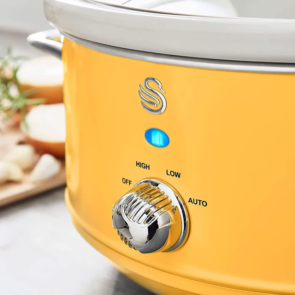 Swan Retro SF17031YELNEW Slow Cooker 6,5 literes, 320W Slow Cooker Naty Shop