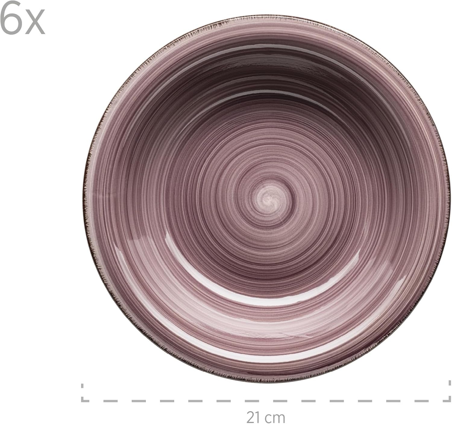 MÄSER 931951 Bel Tempo II, set de veselă pentru 6 persoane cu aspect vintage modern, serviciu de cină cu 12 piese, pictat manual în nuanța violet Berry, ceramică