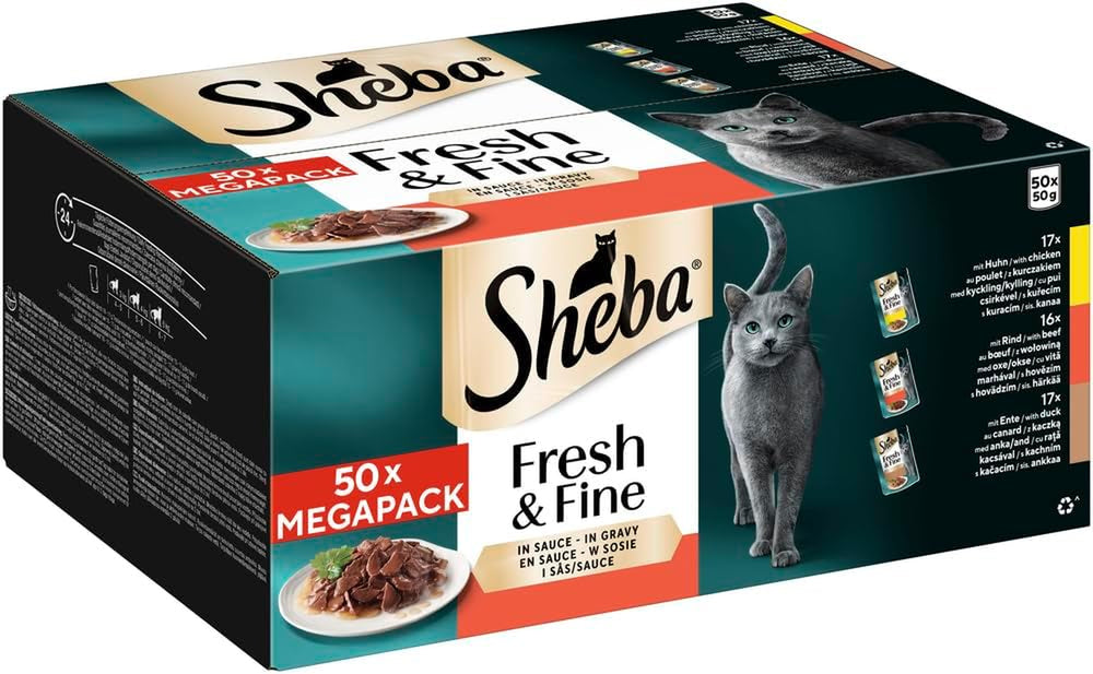 Sheba CATCARE Pouch Wet Fresh & FINE (Meat) Chunks IN Gravy Adult 50G Multipack Standard