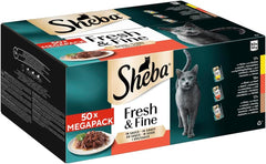 Sheba CATCARE Pouch Wet Fresh & FINE (Meat) Chunks IN Gravy Adult 50G Multipack Standard