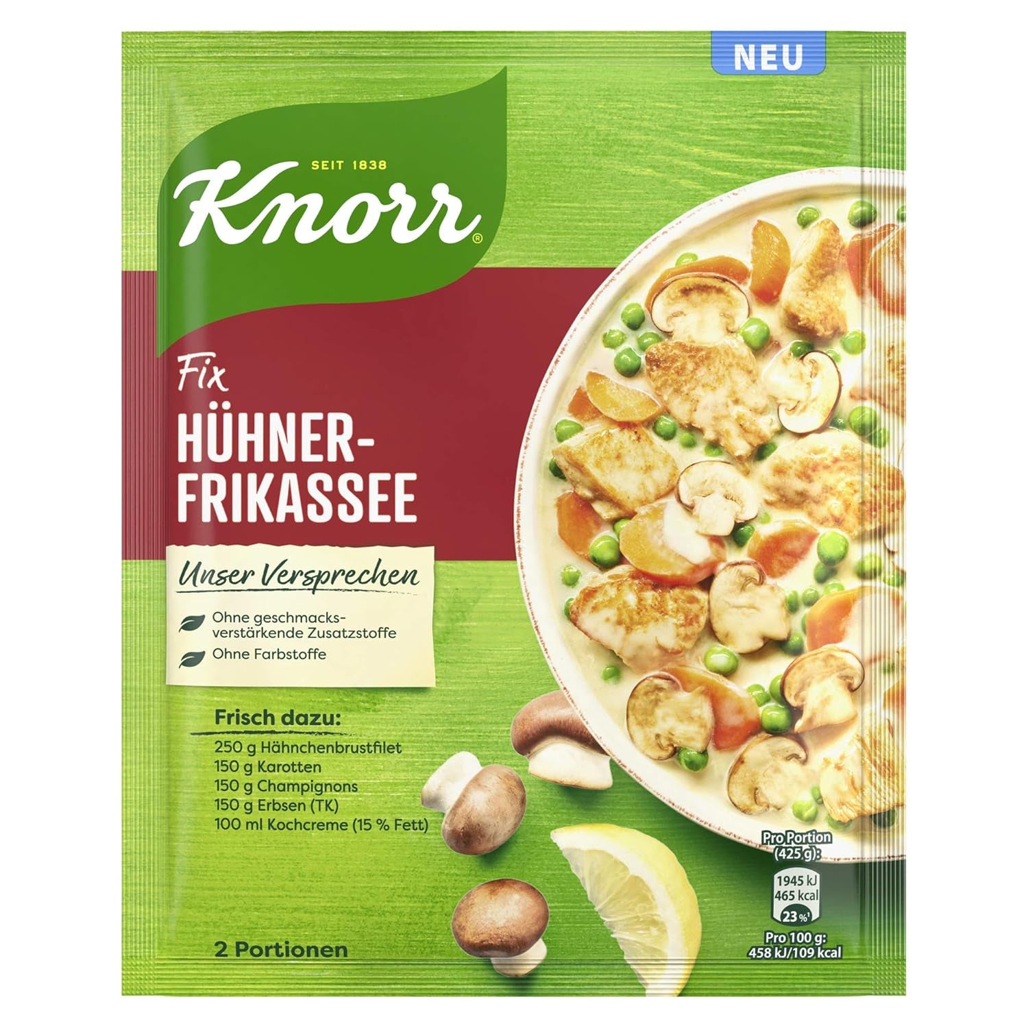 Knorr Fix Puten-Geschnetzeltes für ein leckeres Fleischgericht ohne geschmacksverstärkende Zusatzstoffe 3 Portionen