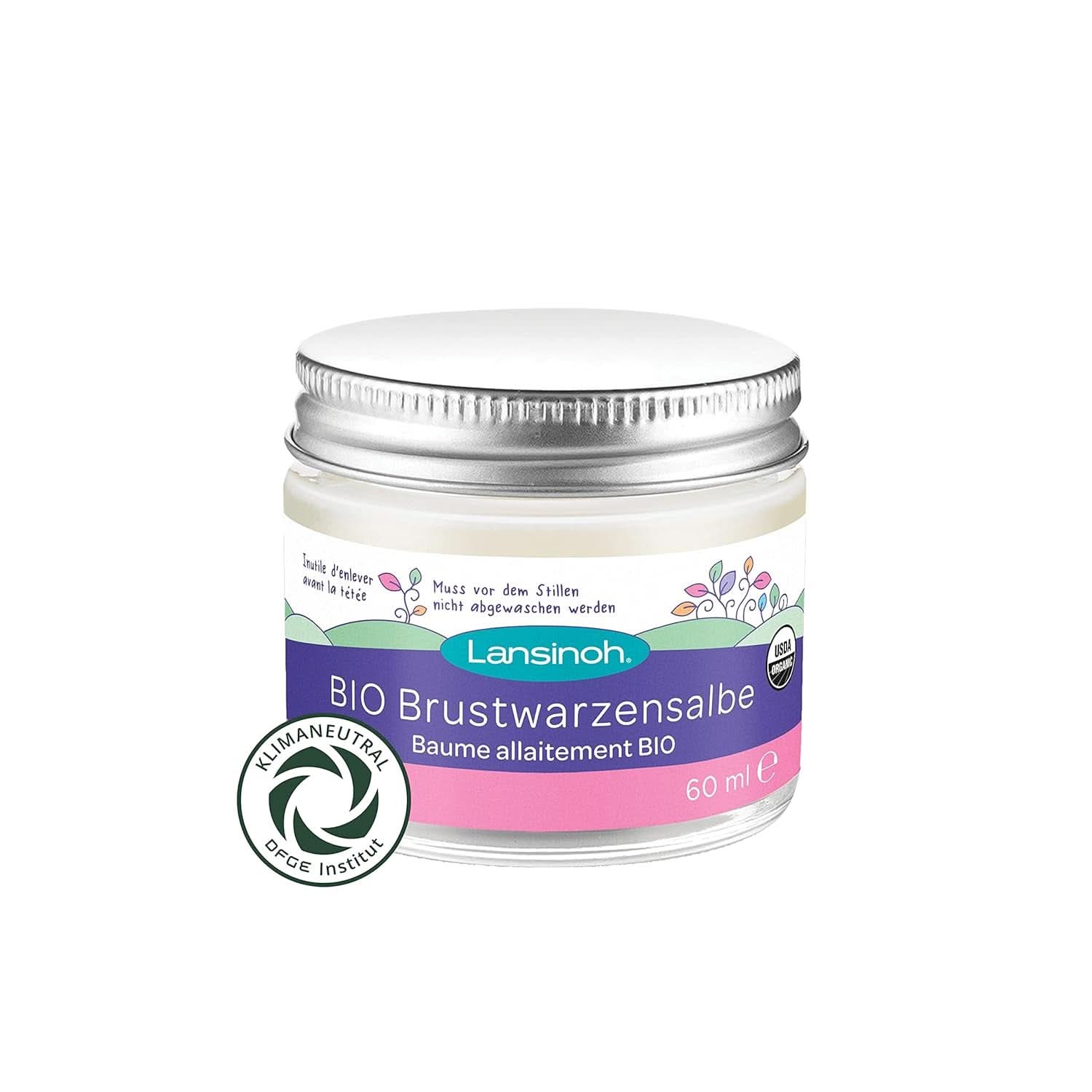 Lansinoh BIO Brustwarzensalbe, 60 ml - Natürliche Pflege Empfindlicher Brustwarzen Und Trockener Haut - Klimaneutrális kiegészítők Étel és szoptatás Baba Naty Shop