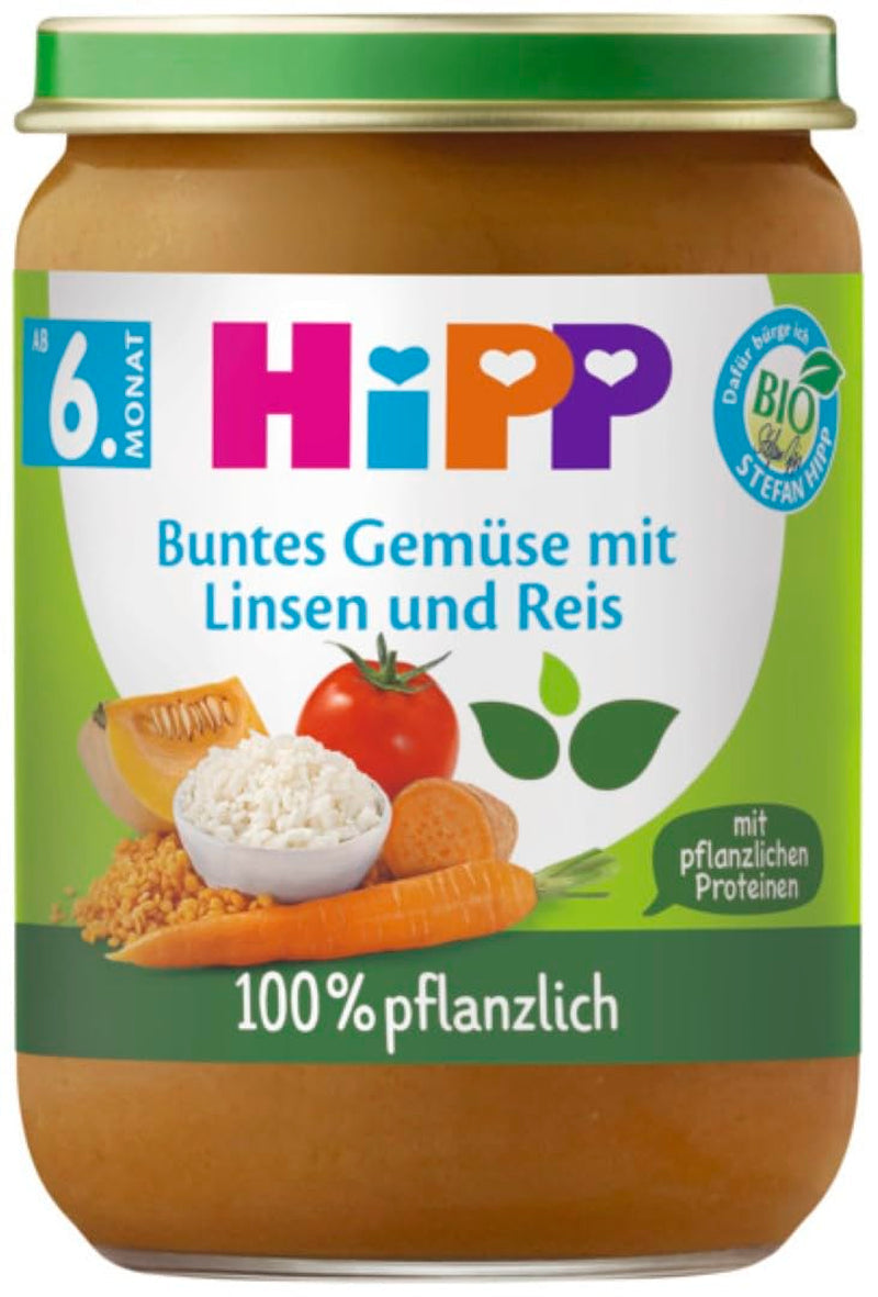 Hipp Organic színes zöldségek lencsével és rizzsel, 190G, 6 csomag (6X190G) Anya és Gyermek Naty Shop alapértelmezett cím