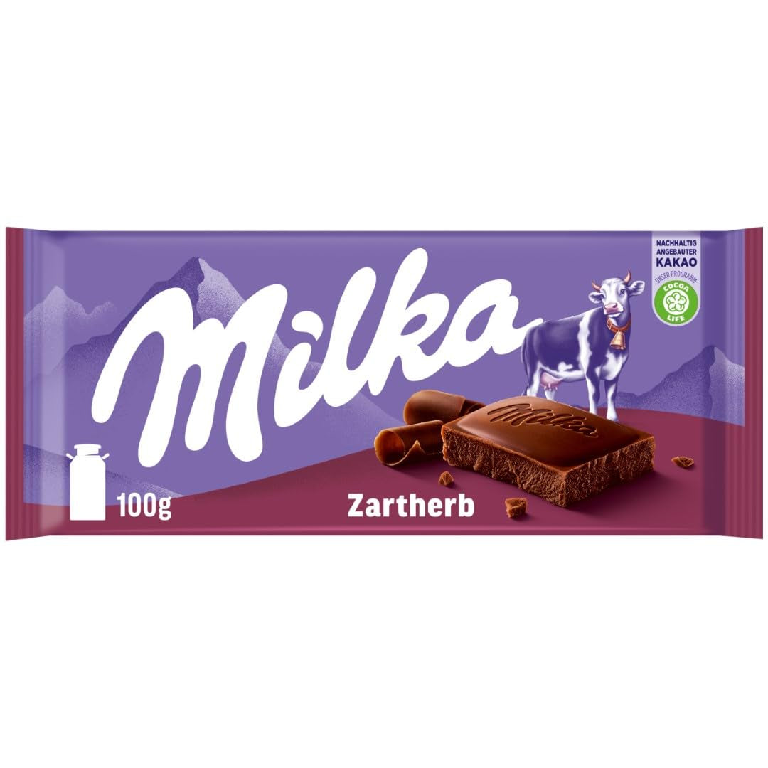 Milka Zartherb - alpesi étcsokoládé finom kakaóval, gyűjtőcsomagolásban - 25 x 90 g