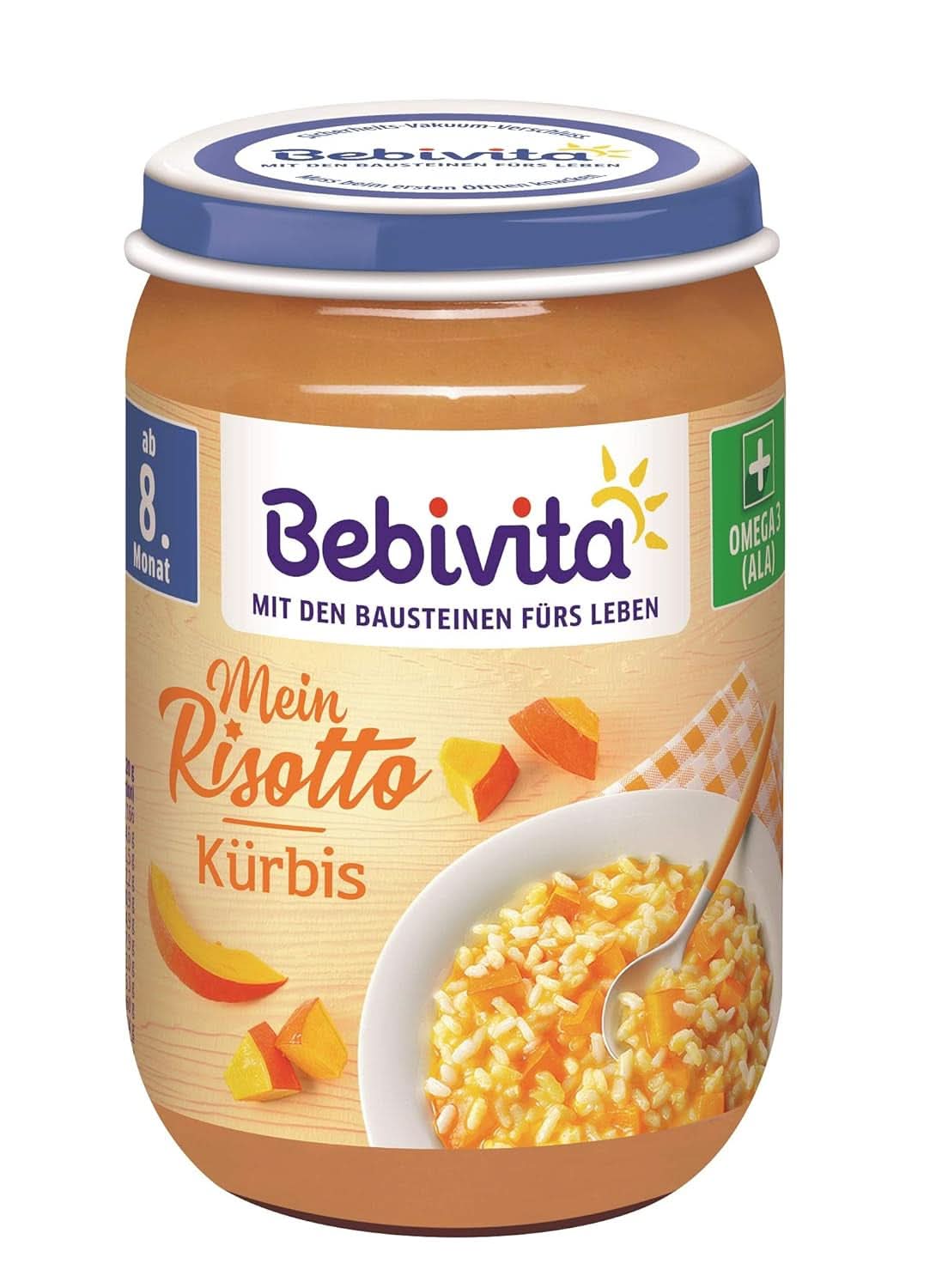 Menük 8 hónapos kortól Bolognai spagetti, 6 db-os kiszerelésben (6 x 220 gramm), közepes Anya és Gyermek Naty Shop 6 x 220 gramm Rizottó sütőtökkel