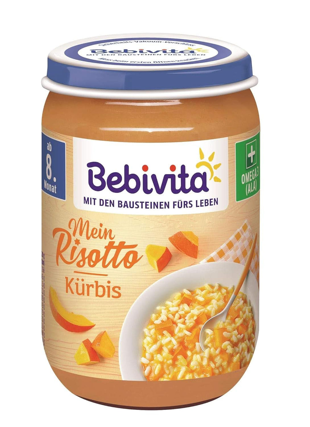 Menük 8 hónapos kortól Bolognai spagetti, 6 db-os kiszerelésben (6 x 220 gramm), közepes Anya és Gyermek Naty Shop 6 x 220 gramm Rizottó sütőtökkel