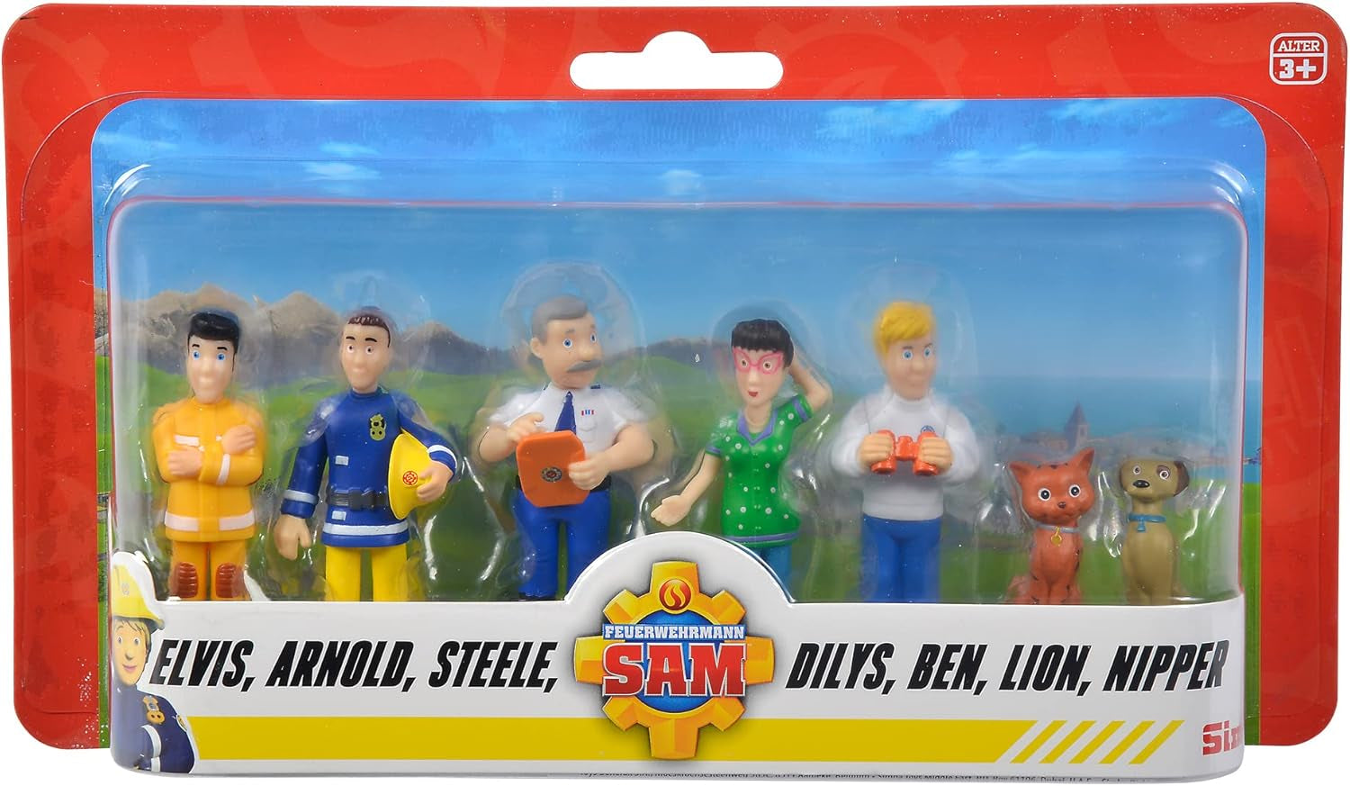 Simba 109252538 - Fireman Sam figurakészlet, 6 darab, 2 válogatott, csak egy változat, 5-7 cm-es játékfigurák, 3 éves akciófigurák Naty Shop alapértelmezett cím