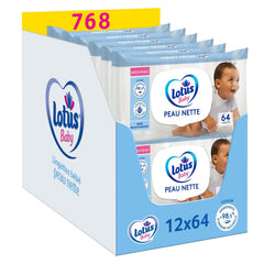 Skin Nice Baby Wipes - 768 törlőkendő (12 x 64 db) - hipoallergén és bőrgyógyászatilag tesztelt