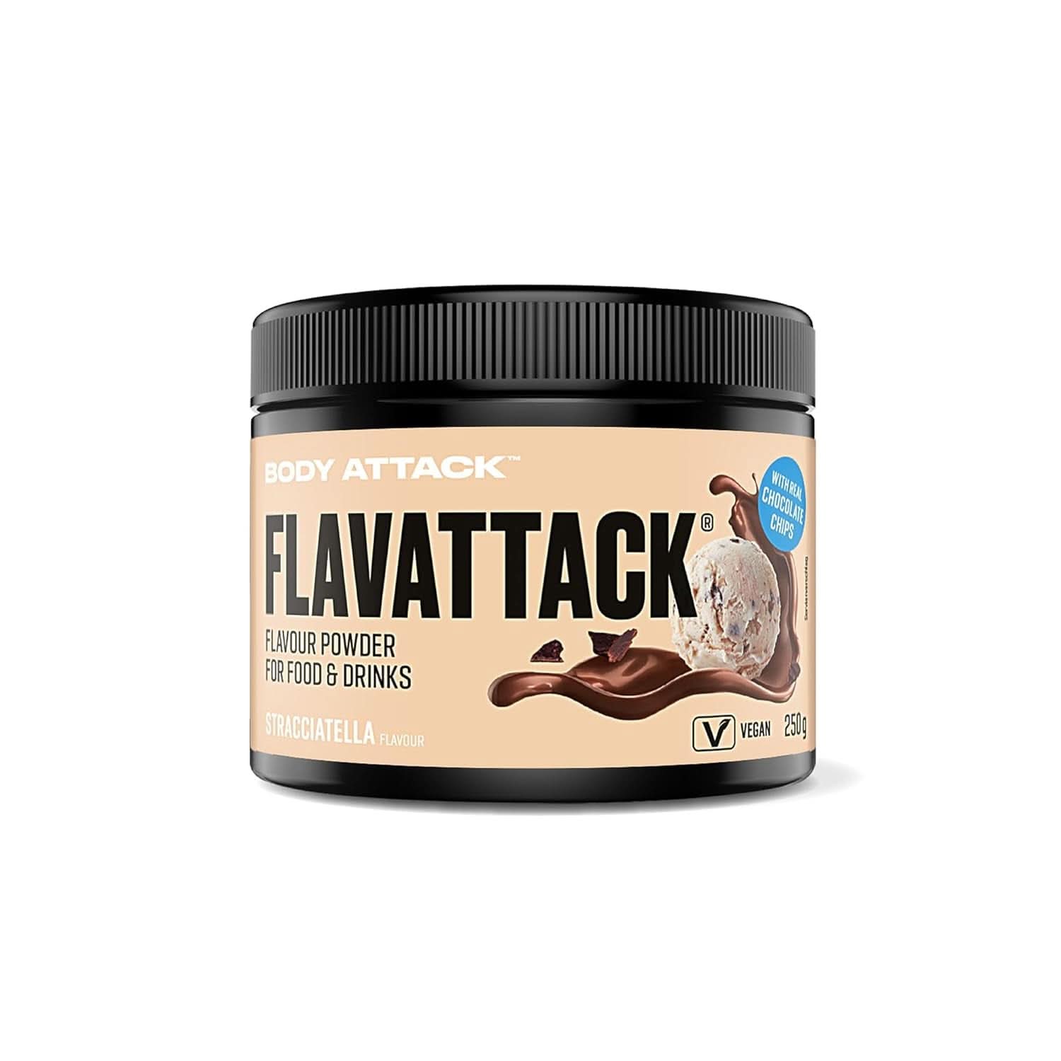 Body Attack Flavattack®, Double Choc Brownie, 250G / 83 adag Aromas Naty Shop 250 gramm Stracciatella