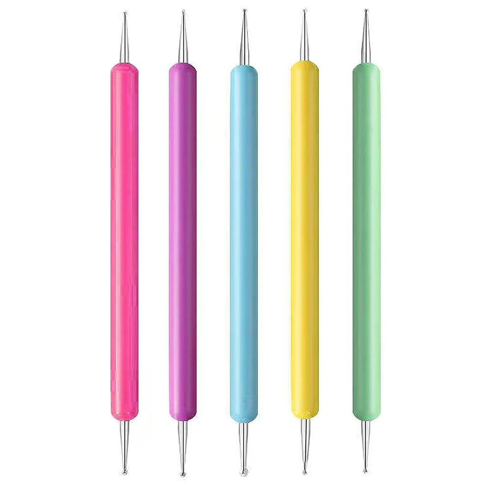 5 Stück Dotting Pen Set, Nagelpunkt-Stift, Dotting Pen Punktierung Stift Marbleizing Werkzeug Nagellack Maniküre Dot Nail Art Set, Marmorier-Werkzeug-Set, Punkte, Nagelkunst, Nagel Nail Werkzeug Set