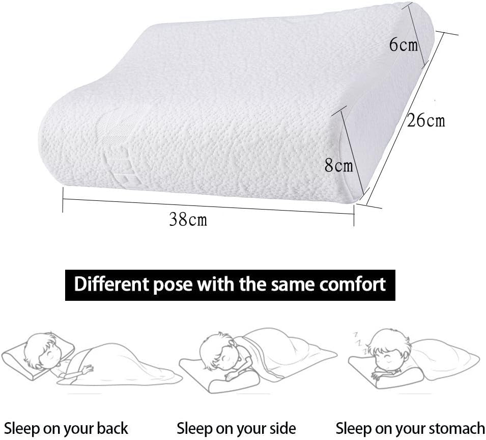 Pernă pentru copii din spumă de memorie 3-12 ani Pernă pentru copii Pernă ortopedică Cu spumă de memorie Pernă din spumă de memorie Cu față de pernă din bumbac 100% detașabilă (3-12 ani) Perne ortopedice cervicale Naty Shop