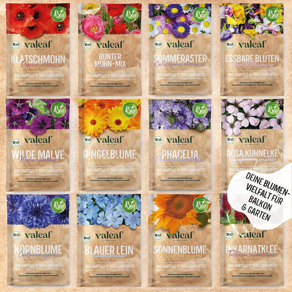 Bio virágmag készlet | 12 fajta virágmag | Prémium virágmagok | Vadvirágmag növény magkészlet | Flower seeds | Virágmagok az erkélyre | Ideális ajándék virágmaggal