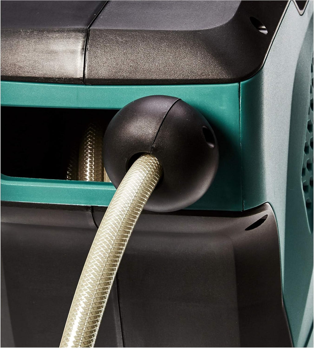 Rolă de furtun de perete Amazon Basics cu furtun, înfășurare automată, 15 m, verde bleumarin, negru