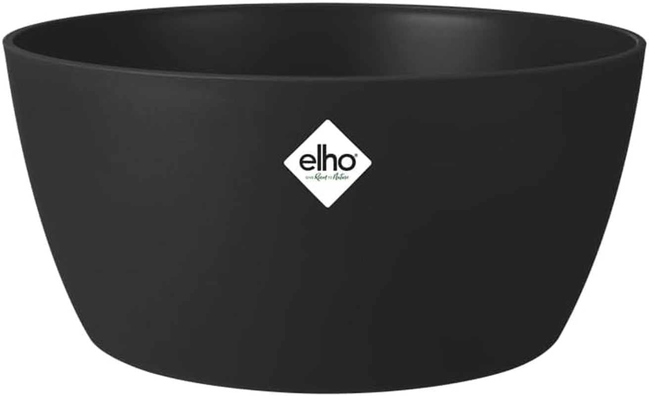 elho Brussels Bowl 23 - Ghiveci de flori de interior - Ø 22,9 x H 10,8 cm - Negru/Antracit