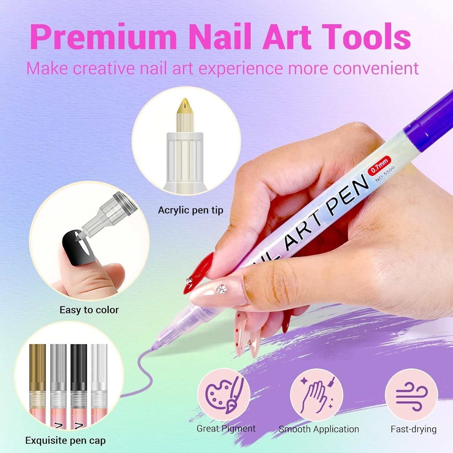 12 Farben 3D Nagellack Stift Set, Nail Art Pen Nagellackstifte Nageldesign Für DIY Nagelkunst, Beauty Schönheit, Maniküre Werkzeuge, Zuhause Und Den Nagel-Diy Nageldesign Zubehör