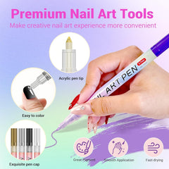 12 Farben 3D Nagellack Stift Set, Nail Art Pen Nagellackstifte Nageldesign Für DIY Nagelkunst, Beauty Schönheit, Maniküre Werkzeuge, Zuhause Und Den Nagel-Diy Nageldesign Zubehör