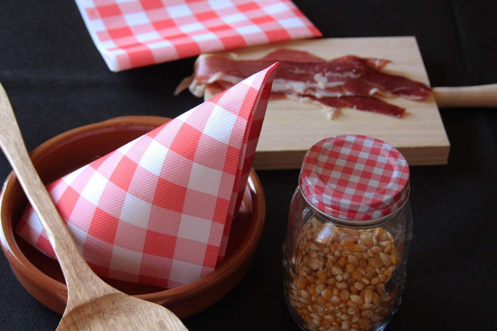 Lampă suspendată Ser41017705 Deluxe Bin Elegant, șervețel 40 X 40, AIRLAID, 1/4 fold, 50 șervețele, roșu Vichy