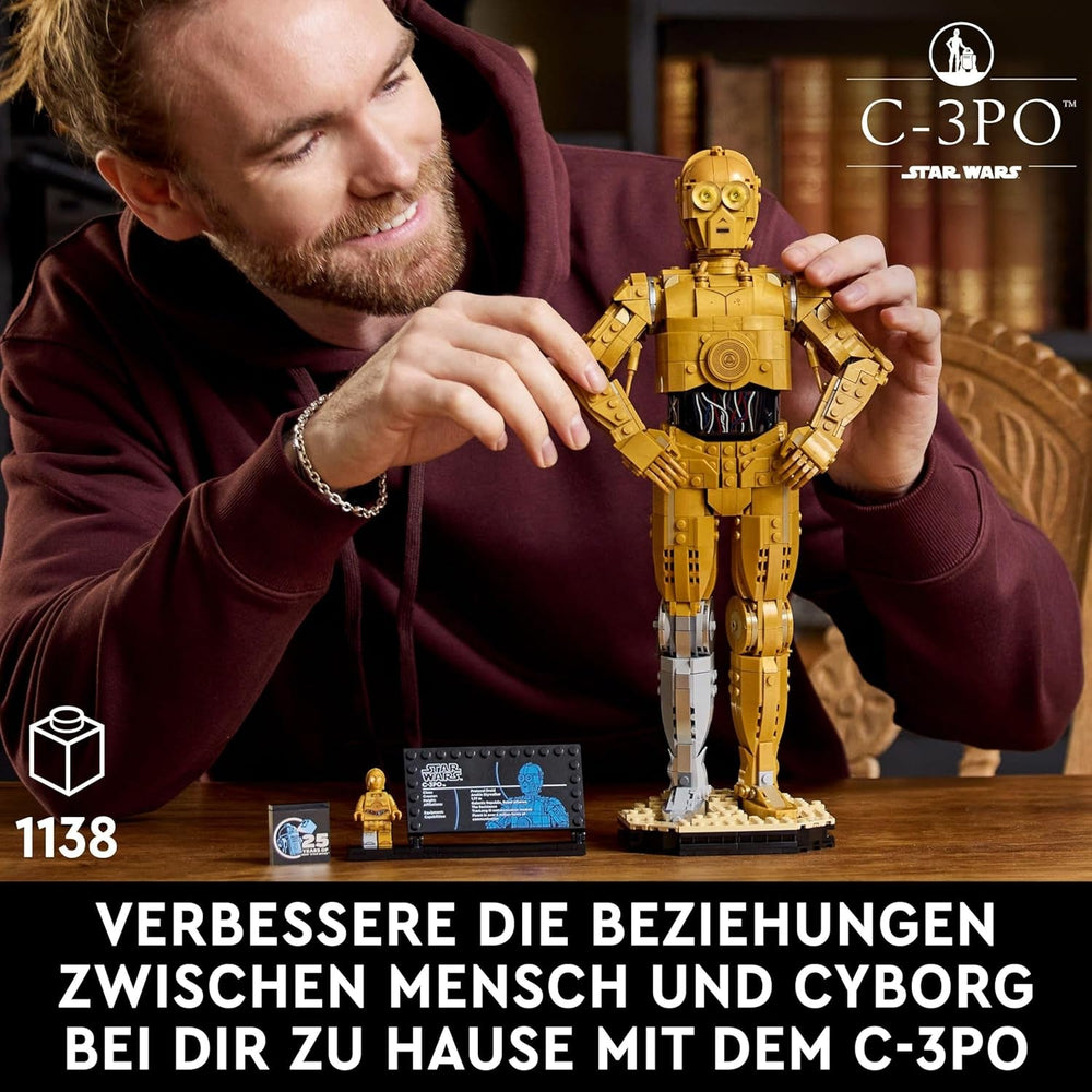 LEGO Star Wars C-3PO B, megépíthető droid, gyűjthető, építhető és bemutatható modell, nosztalgikus ajándékötlet felnőtteknek és rajongóknak, gyűjtői darab, fantasy játékkészlet 75398 építőkészlet Besuche den LEGO-Store