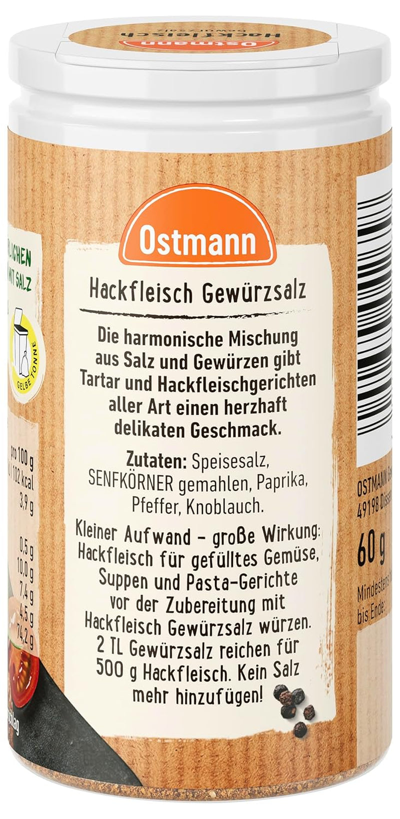 Ostmann Gewürze - Hackfleisch Gewürzsalz | Gewürz für Hackfleisch, Buletten oder Cevapcici | 60 g Streudose-ban