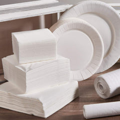 Le Napage 50 șervețele din bumbac 25 X 25 cm, 3 straturi, alb FSC