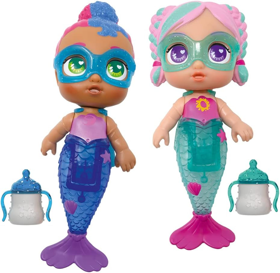 Super niedliche Mini-Sirenen Kala und Gabi 12 cm hoch mit beweglichen Schwänzen, zum Spielen im und aucher des Wassers (64320046)
